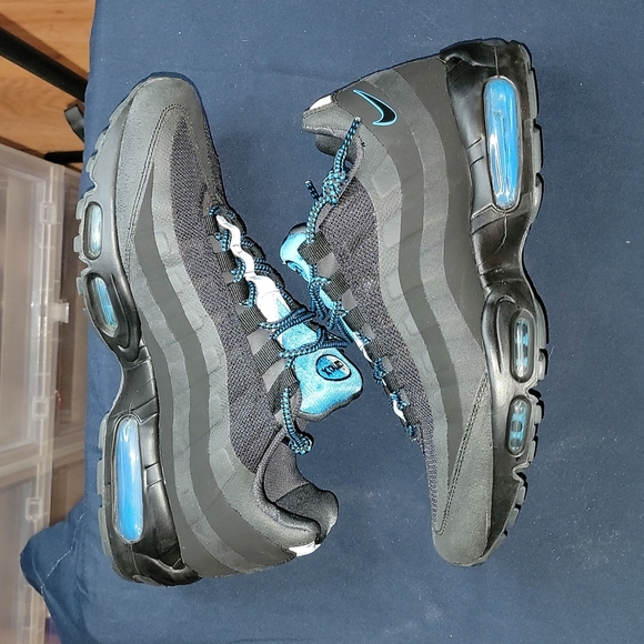 Air Max 95 No-Sew "Black/Blue" - Picture 2 of 7